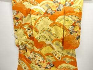 アンティーク　菊模様刺繍振袖